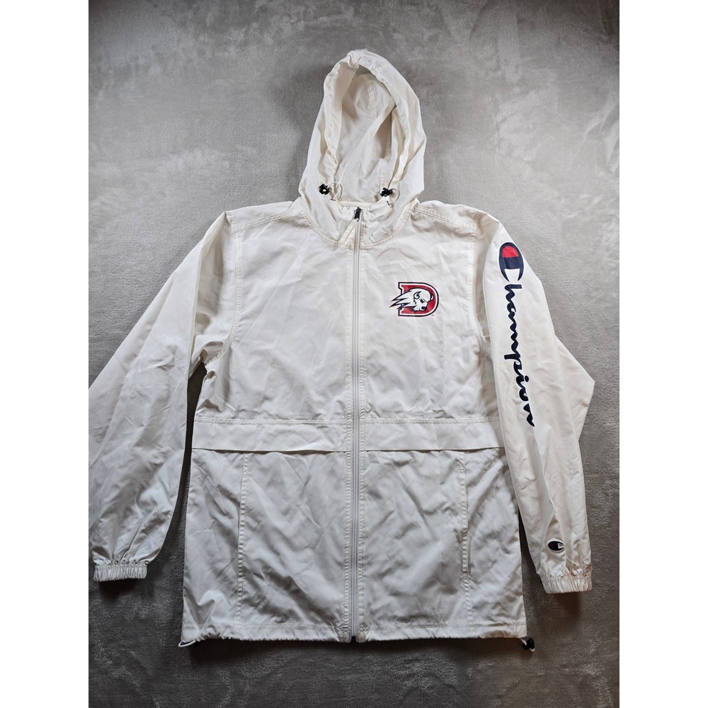 Utah Tech Dixie State Trailblazers Jacket Mens S White Champion Hooded Anorak